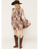 Image #4 - Shyanne Women's Everest Printed Long Sleeve Mini Dress, Brown, hi-res
