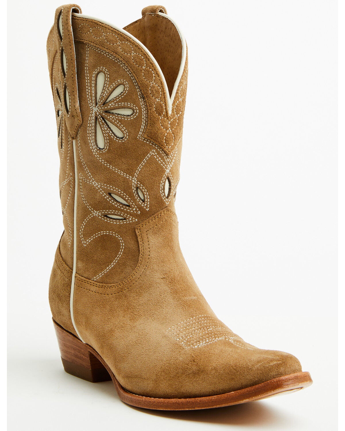 Shyanne Women's Tansy Suede Western Booties - Snip Toe, Brown, hi-res