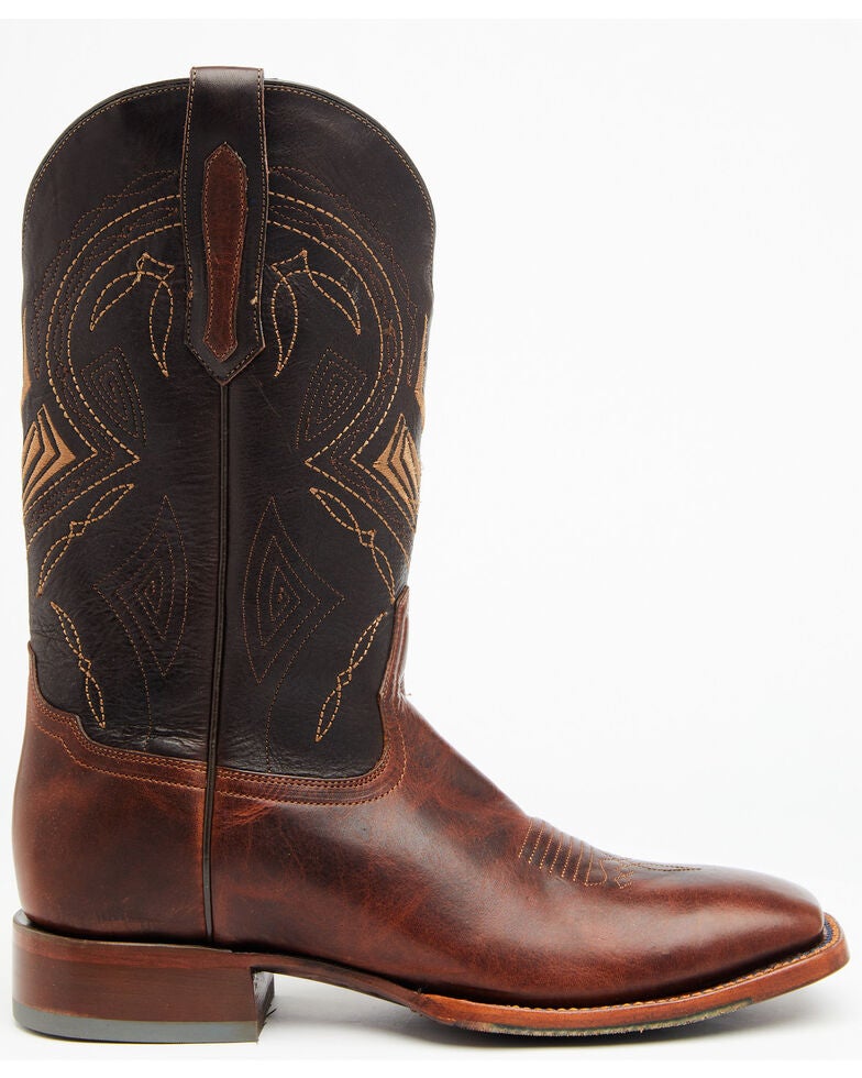 Cody James Men's Honey Black Western Boots Wide Square Toe Country
