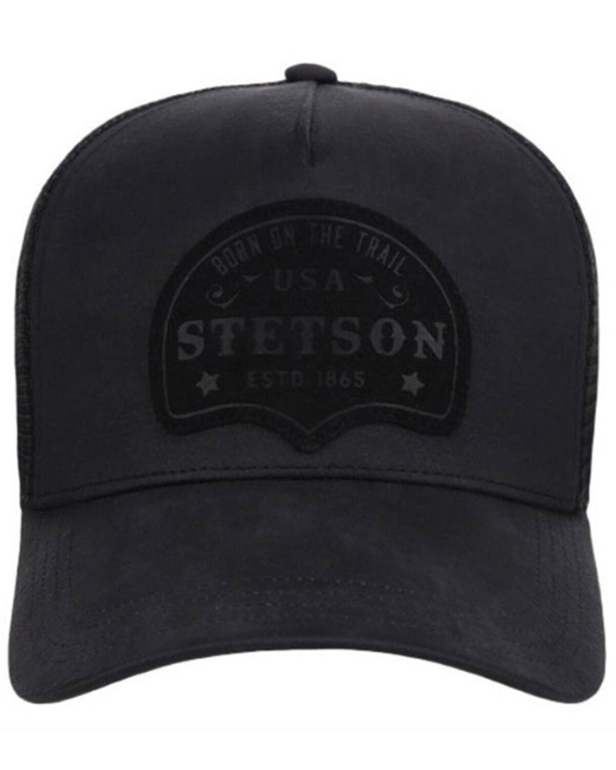 Stetson Men's Logo Patch Ball Cap, Black, hi-res