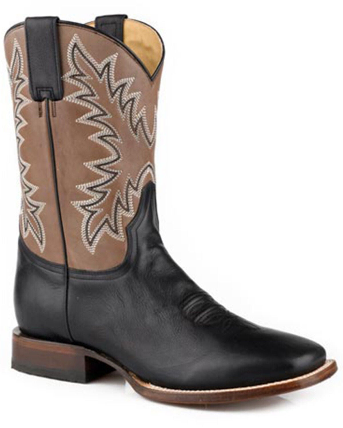 Stetson Men's Cole Western Boots - Broad Square Toe, Black, hi-res