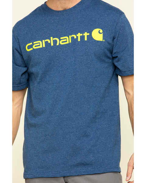 Image #4 - Carhartt Men's Signature Logo Shirt Sleeve Shirt - Big & Tall, Indigo, hi-res