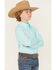 Image #2 - Cinch Boys' Solid Long Sleeve Button-Down Western Shirt, Turquoise, hi-res