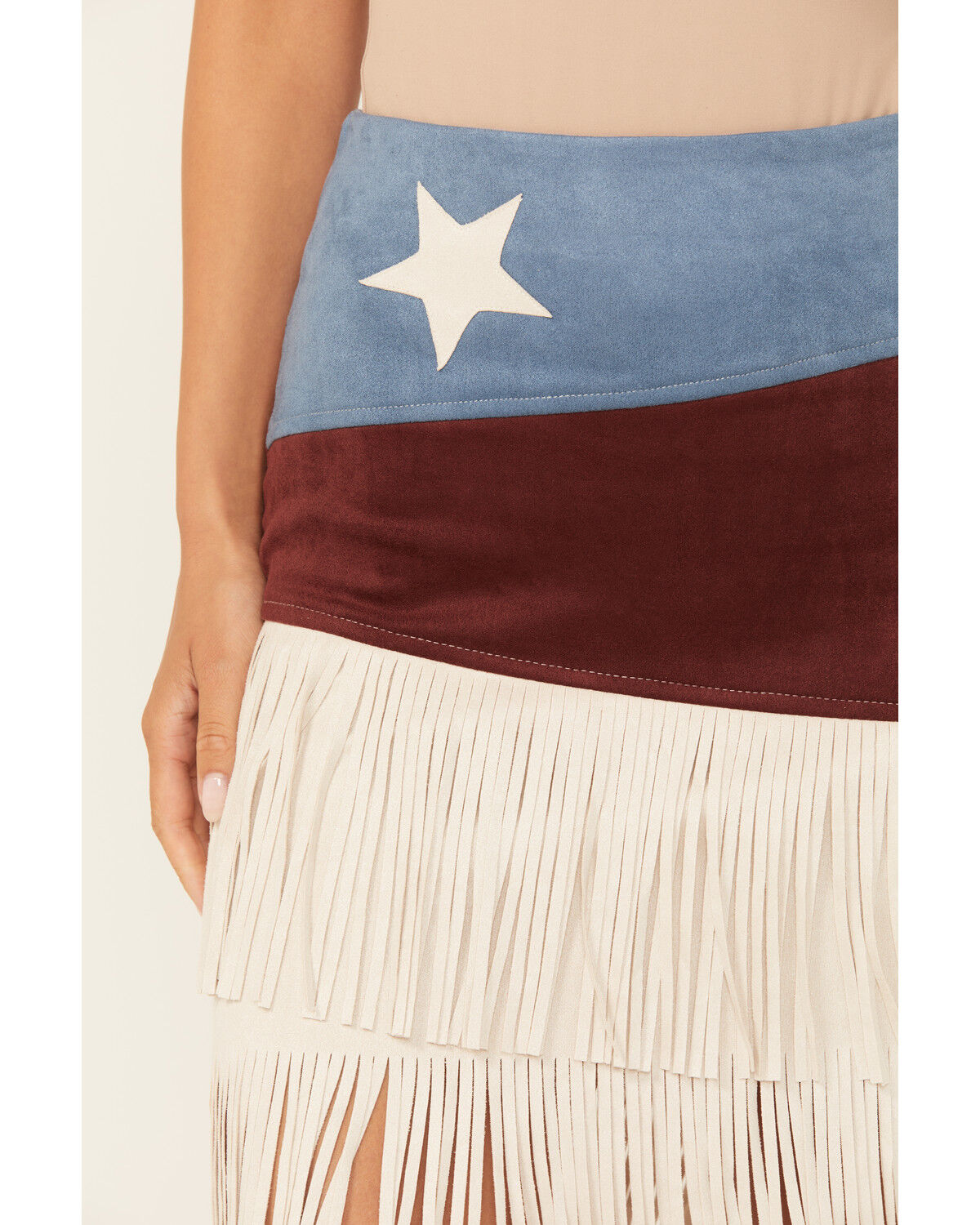 Image #2 - Vocal Women's Star Fringe Skirt, Navy, hi-res