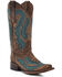Image #1 - Circle G Women's Inlay Embroidered Western Boots - Square Toe, Brown, hi-res