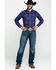 Rock 47 by Wrangler Men's Large Plaid Long Sleeve Western Shirt , Purple, hi-res