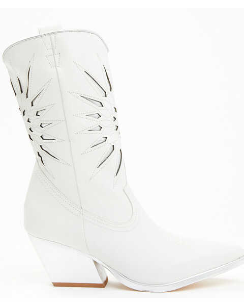 Image #2 - Golo Women's Mae Sun Inlay Western Fashion Boots - Snip Toe , White, hi-res