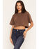 Image #1 - Daniel Diamond Women's VIP Cropped Tee, Brown, hi-res