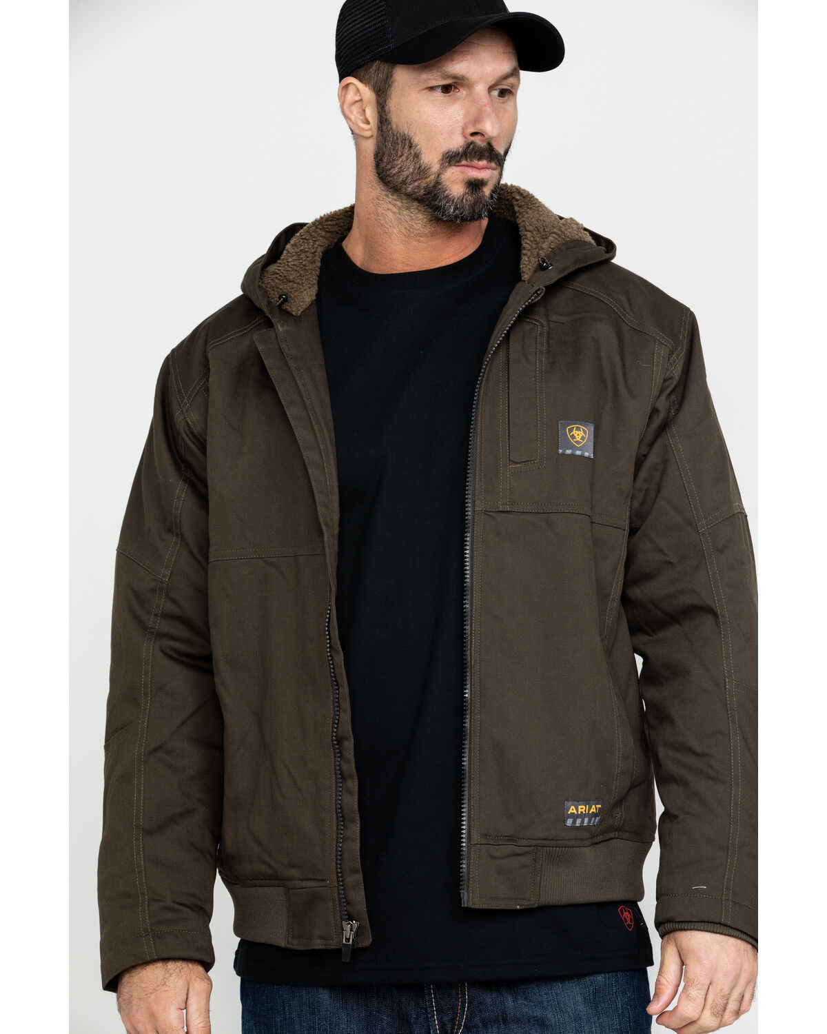 Image #1 - Ariat Men's Rebar Dura Canvas Zip-Front Work Jacket - Big & Tall, Loden, hi-res