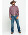 Image #6 - Ariat Men's Elzerman Performance Flannel Long Sleeve Western Shirt , Burgundy, hi-res