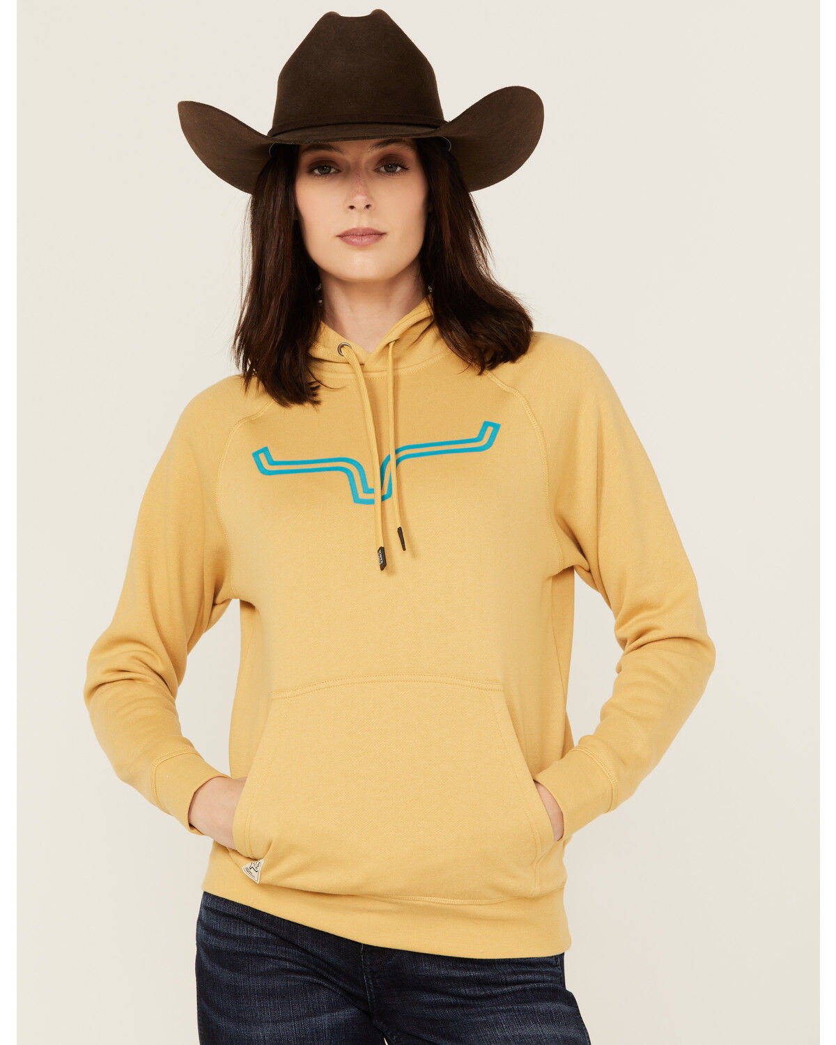 Image #1 - Kimes Ranch Women's Outlier Logo Hoodie, Gold, hi-res