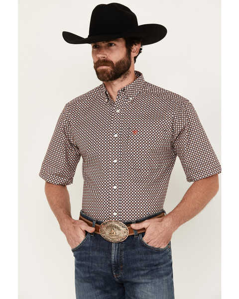 Image #1 - Ariat Men's Osman Print Short Sleeve Button-Down Western Shirt - Tall, , hi-res