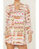 Image #2 - Shyanne Women's Southwestern Long Sleeve Shift Mini Dress, Fuchsia, hi-res