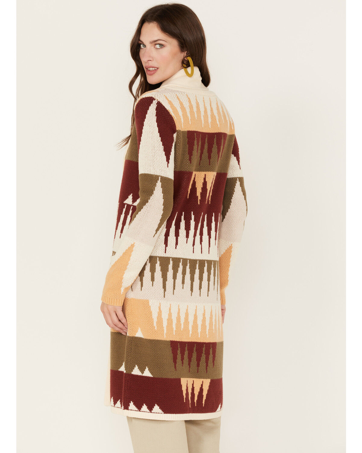 Image #4 - Shyanne Women's Geo Print Duster Cardigan, Ivory, hi-res