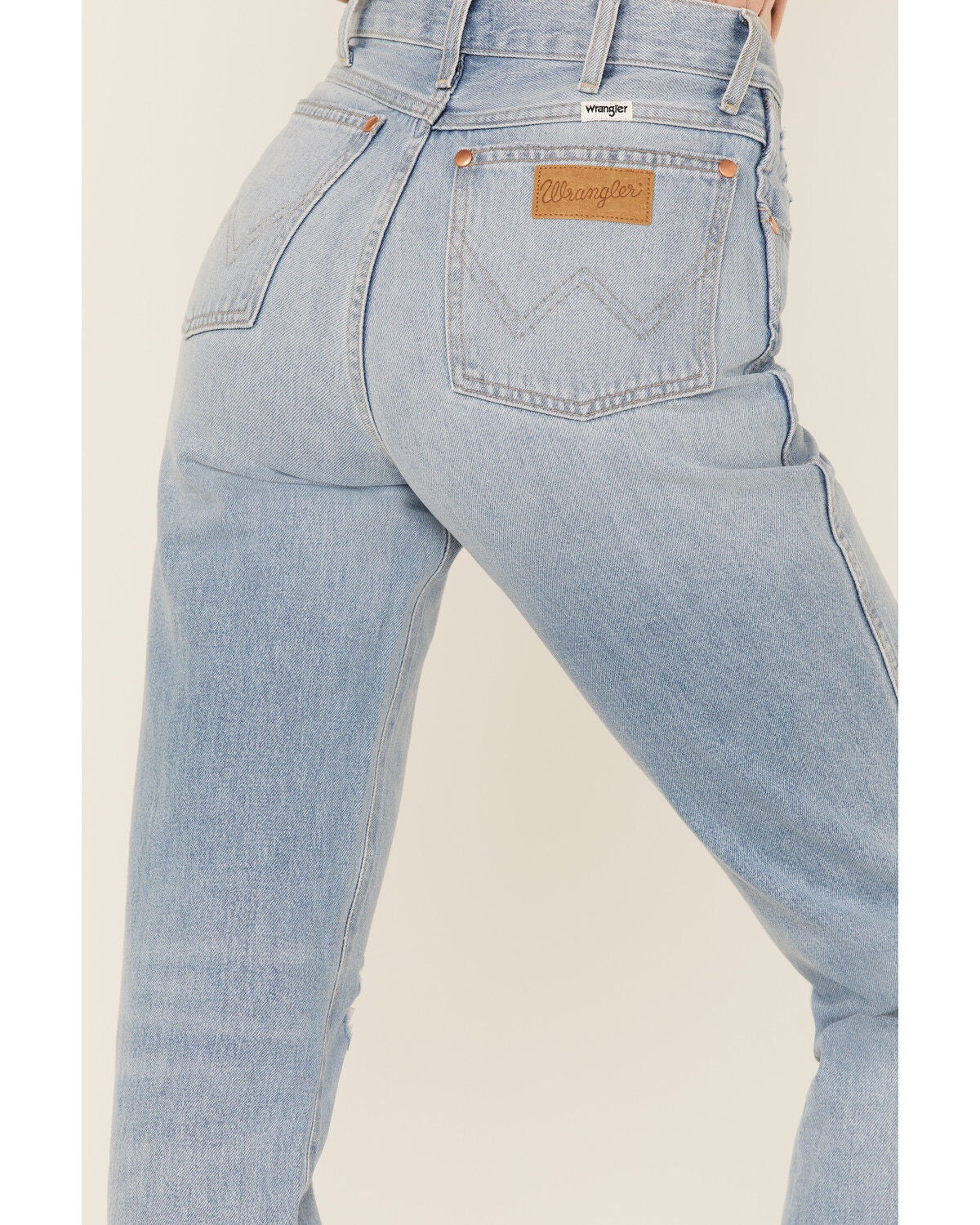 Image #4 - Wrangler Retro Women's Wild West 603 Mid Damaged High Rise Straight Jeans, Blue, hi-res