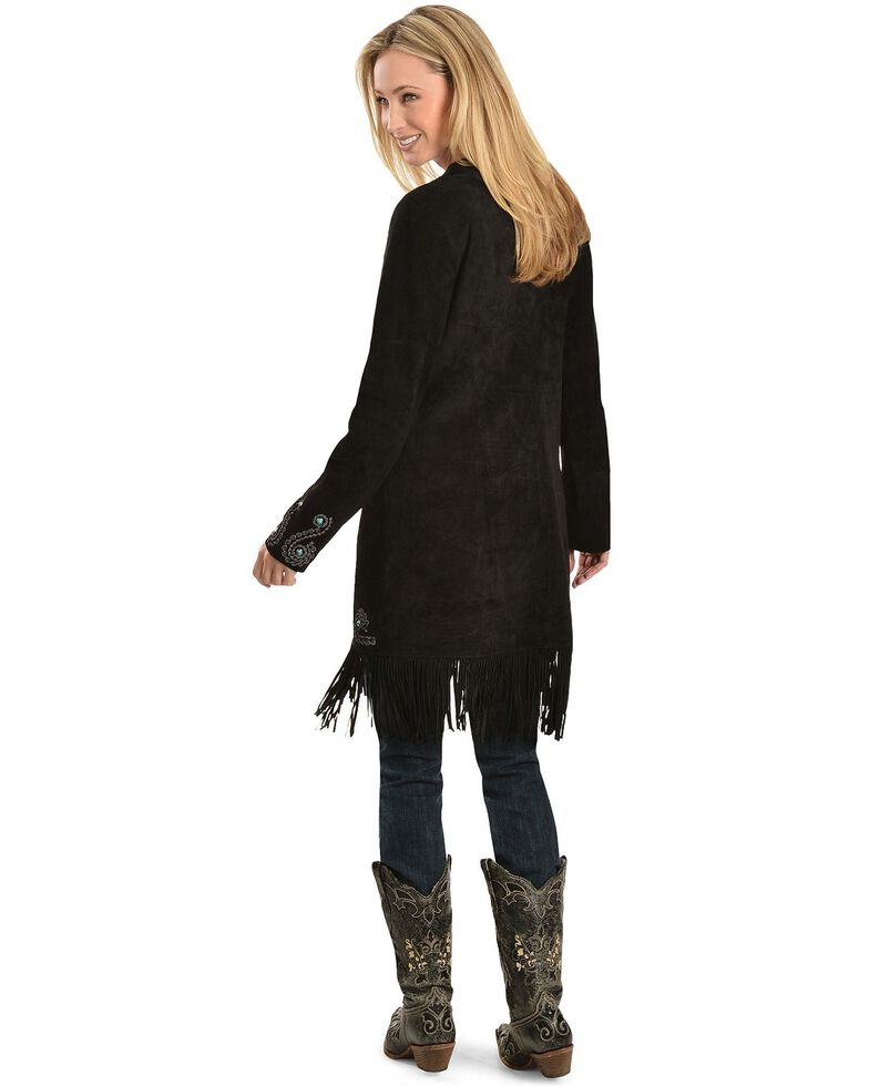 Scully Embroidered Fringe Long Suede Leather Jacket ... (784 x 980 Pixel)