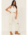 Image #2 - Shyanne Women's Textured Floral Halter Keyhole Tank Top, Ivory, hi-res