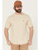 Image #1 - Carhartt Men's Loose Fit Heavyweight Logo Pocket Work T-Shirt, Cream, hi-res