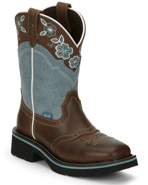 Image #1 - Justin Women's Starlina Western Boots - Broad Square Toe, Brown, hi-res
