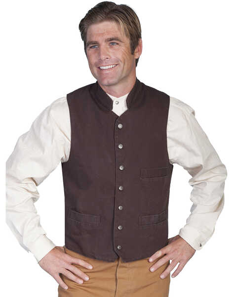 Image #1 - Rangewear by Scully Standup Round Collar Vest, Walnut, hi-res