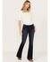 Image #1 - Idyllwind Women's Dark Wash Vista Drive Outlaw Trouser Flare Denim Jeans, Super Dark Wash, hi-res