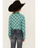 Image #4 - Cotton & Rye Girls' Show Heifer Long Sleeve Pearl Snap Western Shirt , Turquoise, hi-res