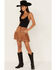 Image #2 - Shyanne Women's Faux Suede Ruffle Skirt, Brown, hi-res