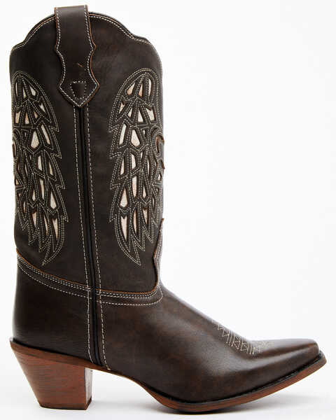 Image #2 - Laredo Women's Heart Angel Wing Cowboy Western Boot - Snip Toe, Dark Brown, hi-res