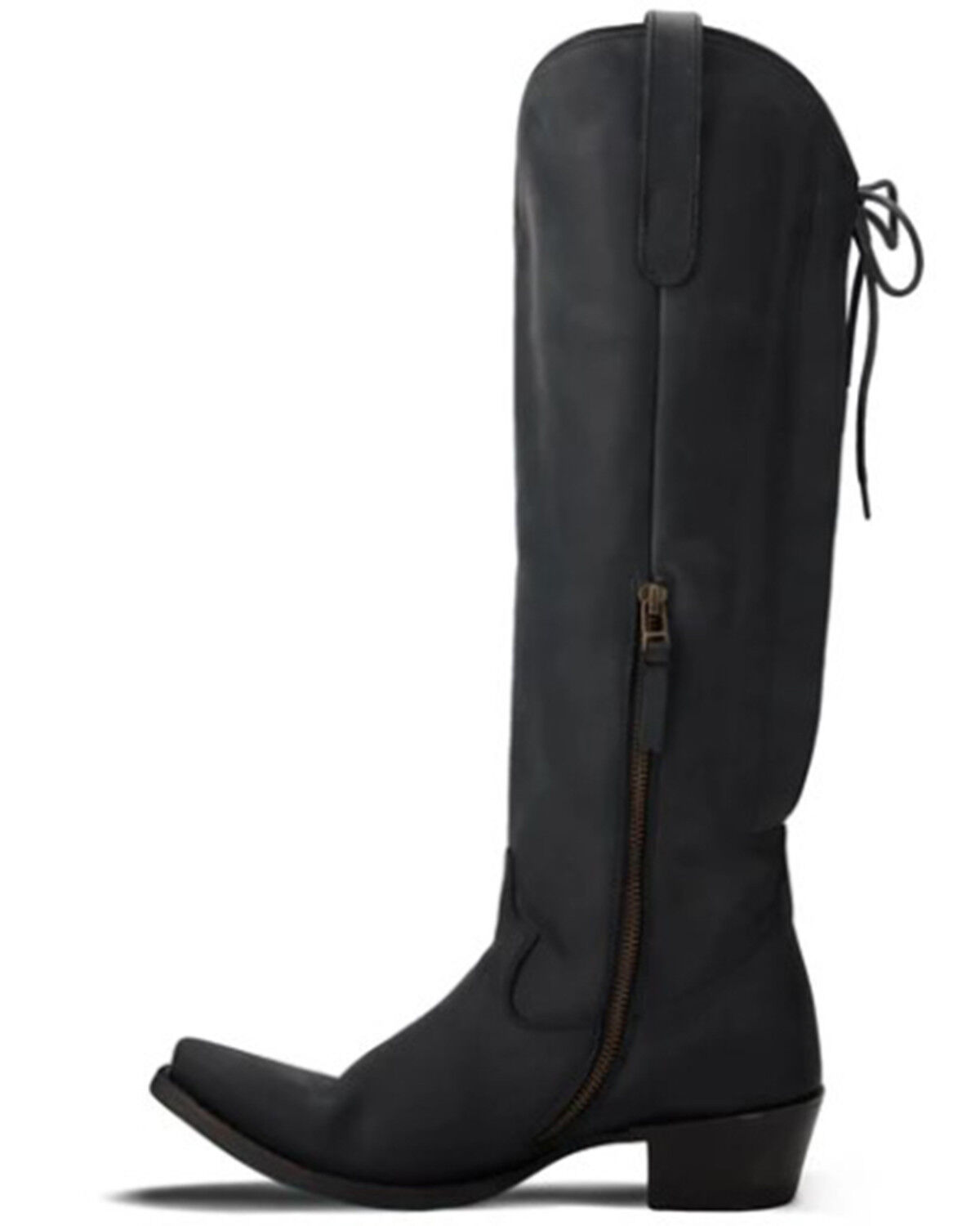 Image #3 - Lane Women's Olivia Jane Knee High Corset Western Boots - Snip Toe, Black, hi-res