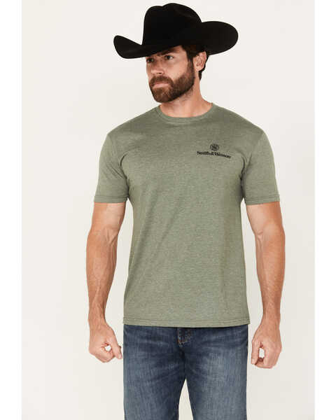 Smith & Wesson Men's Hunting Eagle Logo Short Sleeve Graphic T-Shirt, Olive, hi-res