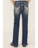 Image #2 - Grace in LA Girls' Dark Wash Steer Head Pocket Bootcut Denim Jeans, Medium Wash, hi-res