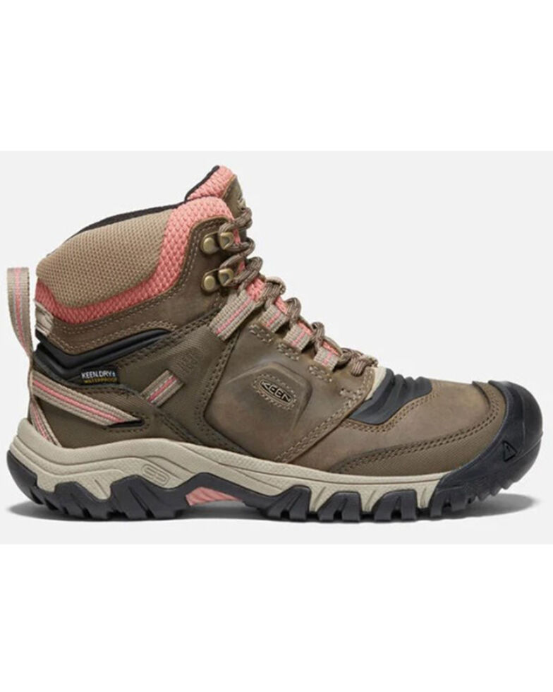 Keen Women's Timberwolf Brick Dust Waterproof Ridge Flex Hiking Boot , Brown, hi-res