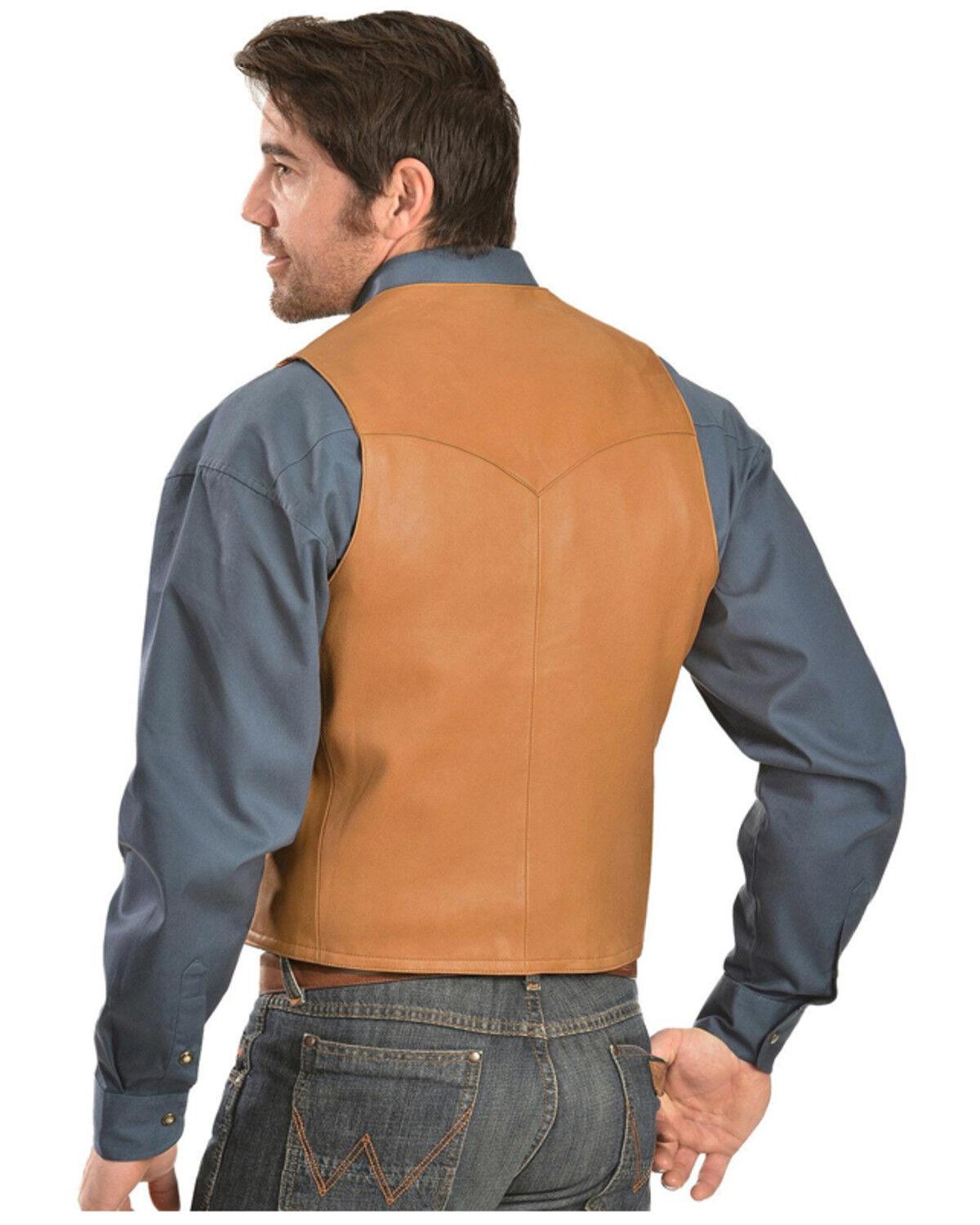 Image #2 - Scully Men's Lamb Leather Western Vest - Tall, , hi-res