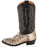 Image #3 - Lucchese Women's Stella Exotic Python Western Boots - Round Toe, Black/white, hi-res