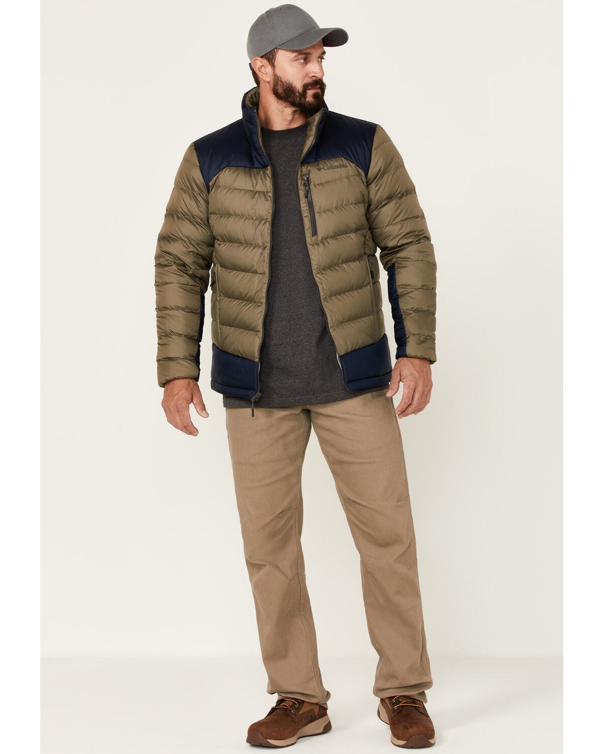 Image #2 - Columbia Men's Autumn Park Zip-Front Down Jacket, Olive, hi-res