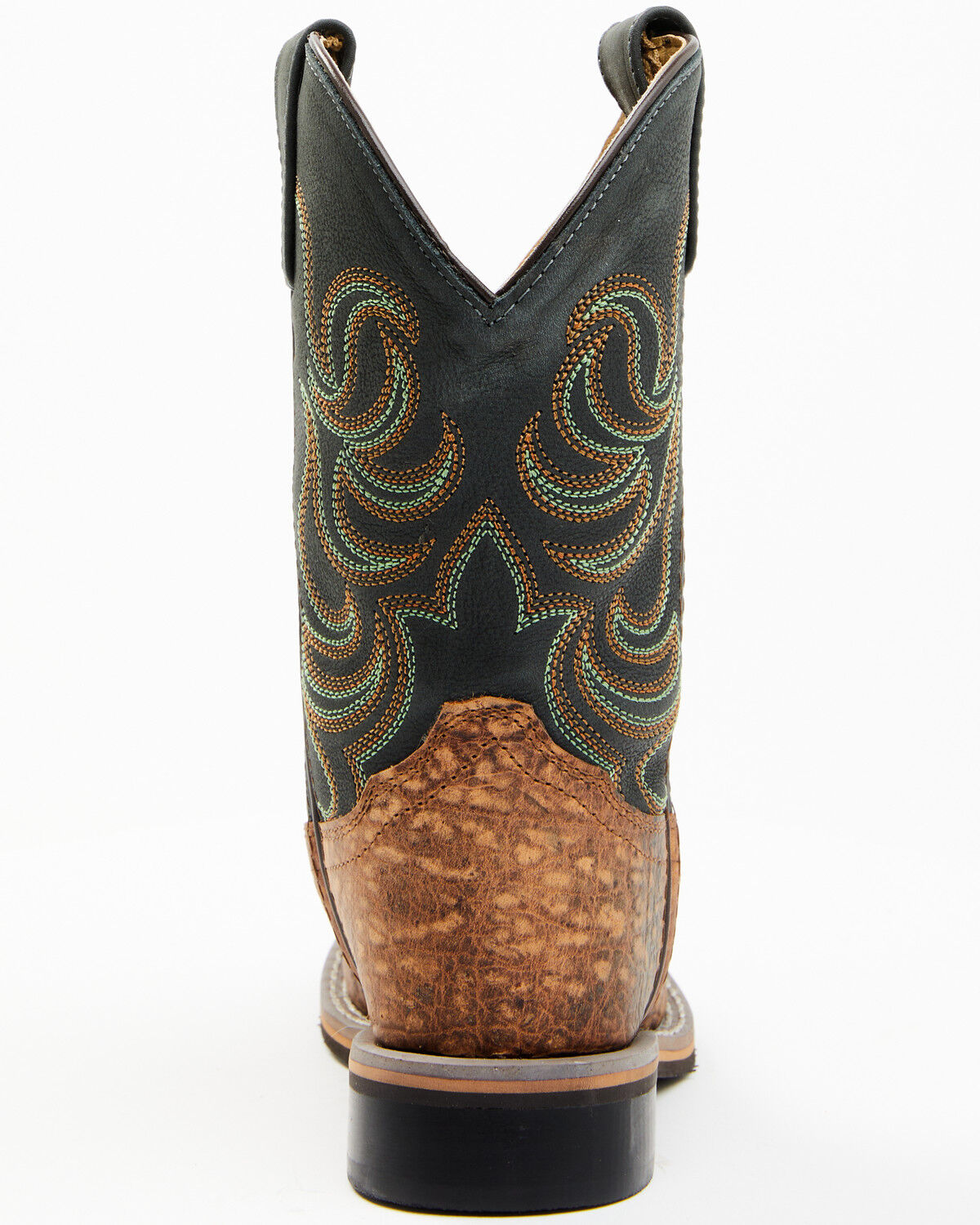 Image #5 - Smoky Mountain Boys' Jesse Bison Leather Print Boot - Square Toe, Brown, hi-res