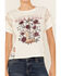 Image #3 - Shyanne Women's Rock & Roll Lace Short Sleeve Graphic Tee, Off White, hi-res