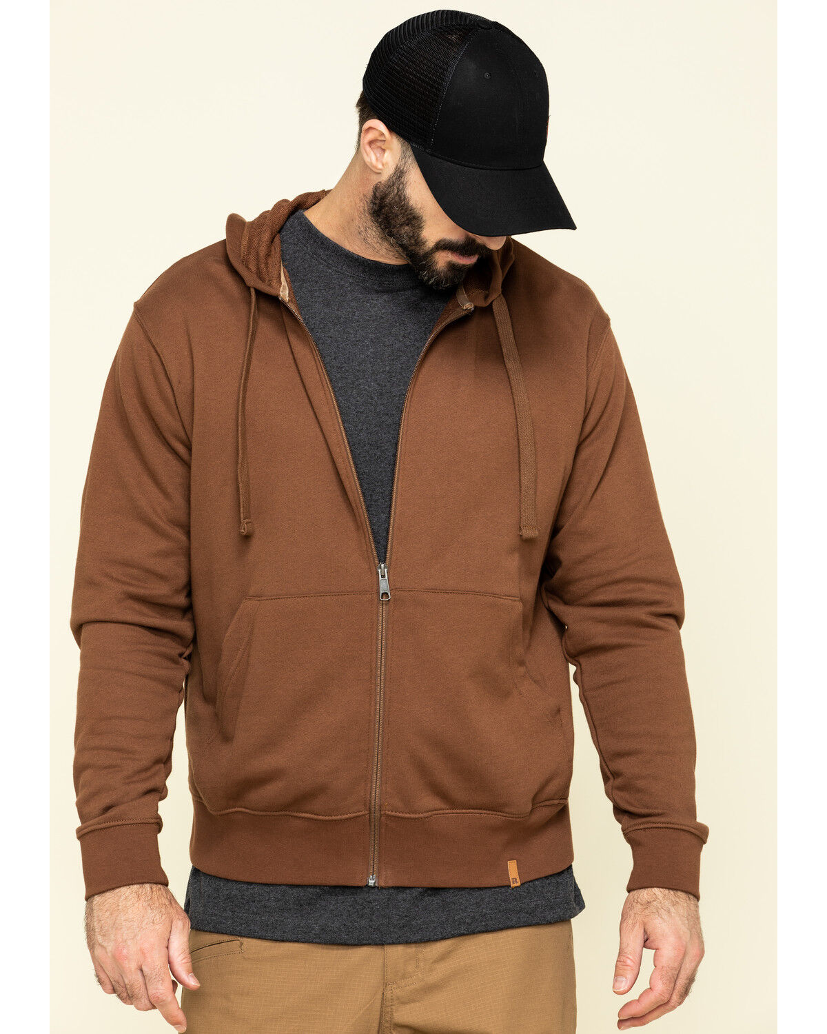 Image #1 - Wrangler Riggs Men's Full Zip Hooded Work Jacket, Coffee, hi-res