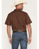 Image #4 - Gibson Trading Co Men's Gamer Geo Print Short Sleeve Snap Western Shirt, Brown, hi-res
