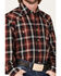 Image #3 - Roper Men's Pinewood Plaid Print Long Sleeve Pearl Snap Western Shirt, Red, hi-res