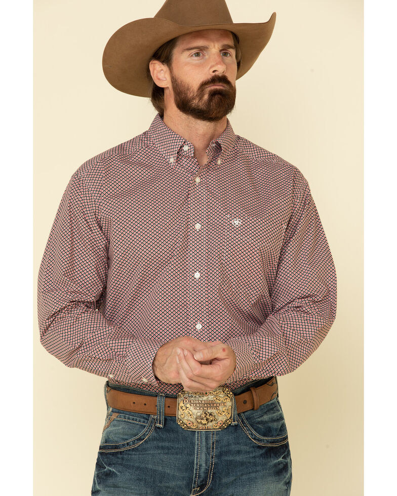 Ariat Men's Kelso Geo Print Long Sleeve Western Shirt , Black, hi-res