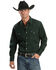 Wrangler Men's Solid Cowboy Cut Firm Finish Long Sleeve Work Shirt, Forest Green, hi-res