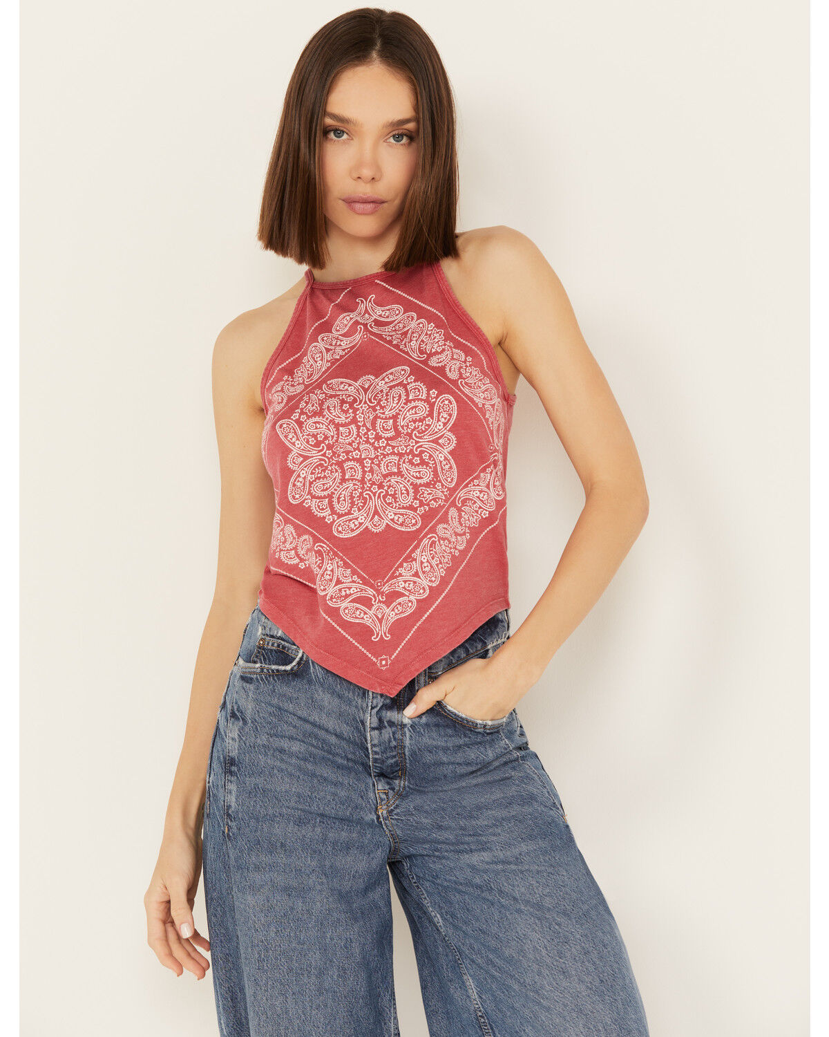 Image #1 - Rock & Roll Denim Women's Bandana Print Sleeveless Tank, , hi-res
