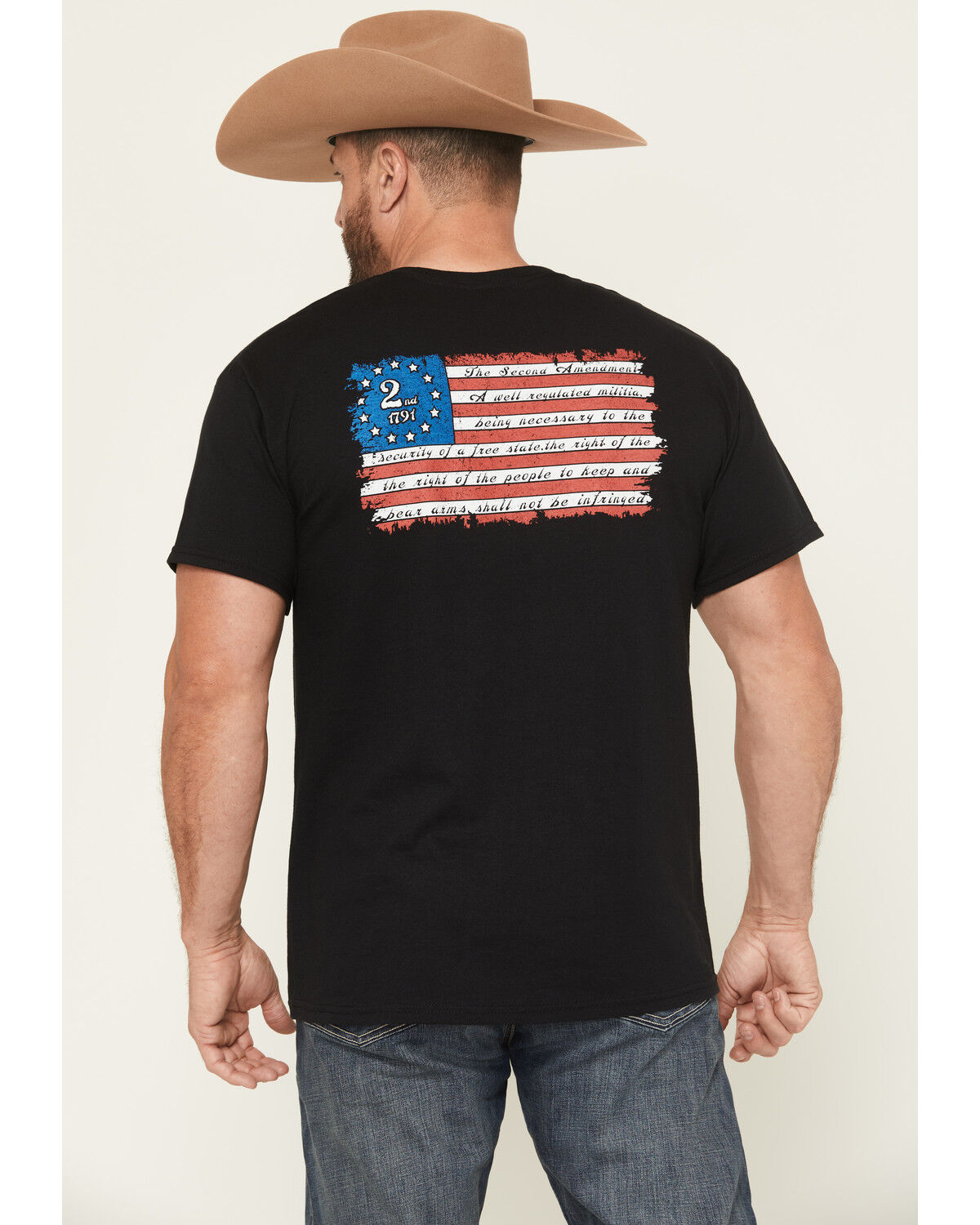 Image #1 - NRA Men's 2nd Amendment Patriotic Short Sleeve Graphic T-Shirt, Black, hi-res