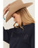 Image #2 - Wrangler Retro Women's Satin Logo Embroidered Crewneck, Navy, hi-res