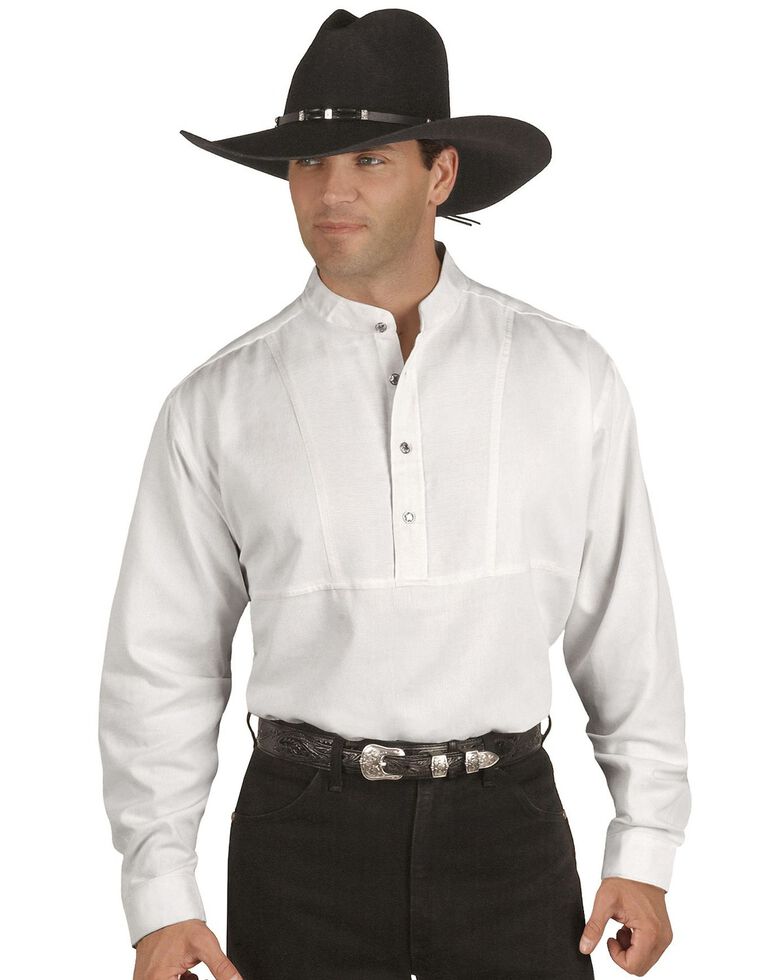 Rangewear by Scully Men's Solid Long Sleeve Western Traveler Shirt, White, hi-res