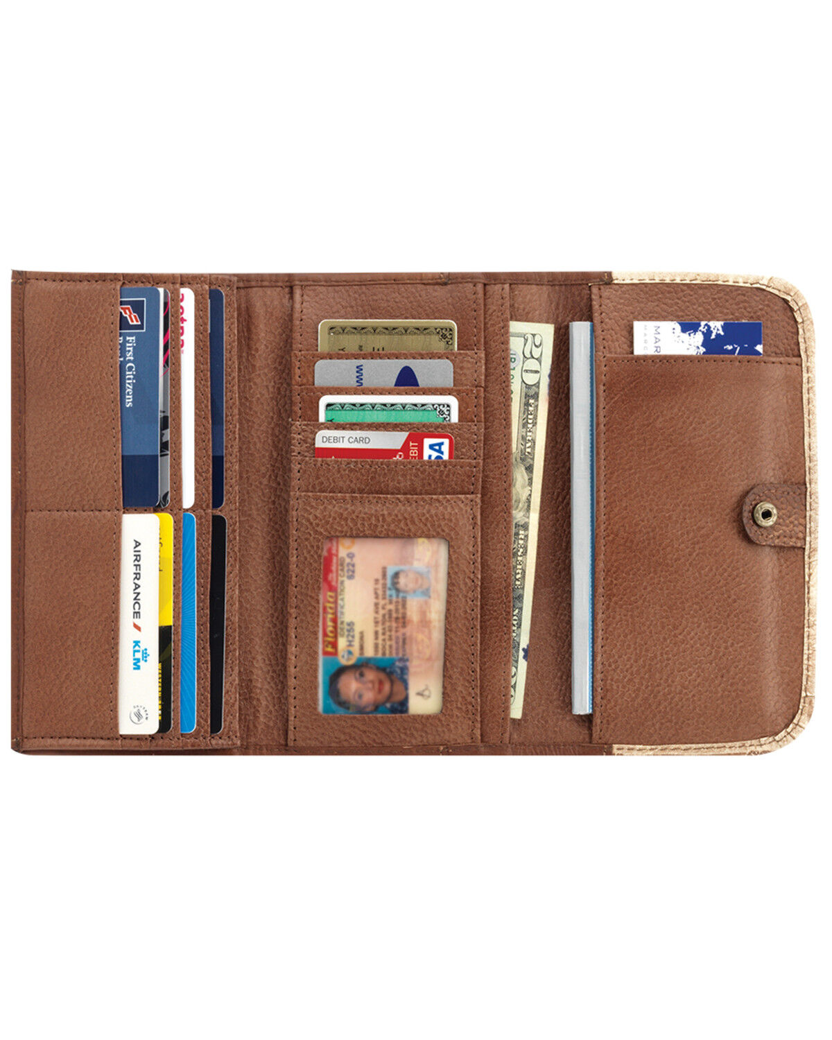 Image #3 - American West Annie's Secret Tri-fold Wallet, Brown, hi-res