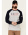 Ariat Men's FR Baseball Logo Crew Work Tee , Navy, hi-res