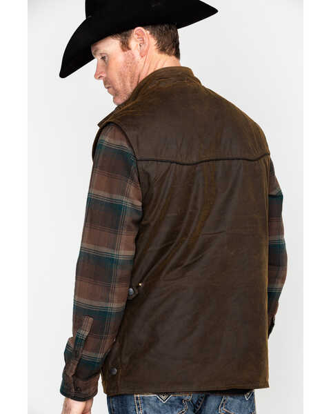 Outback Trading Co. Magnum Fleece Lined Oilskin Vest, Bronze, hi-res