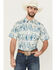 Image #1 - Roper Men's West Made Print Short Sleeve Snap Western Shirt, Cream, hi-res